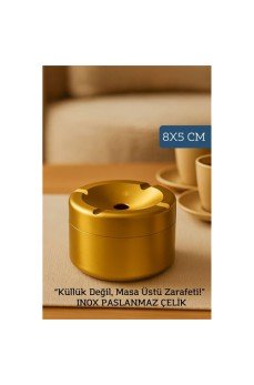 Inox Gold Paslanmaz Çelik Küllük – 8x 5 cm | Modern, Hijyenik ve Dayanıklı Tasarım