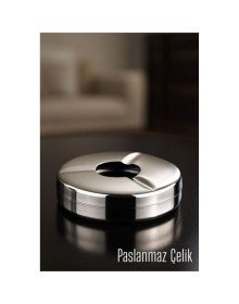 Kapaklı Paslanmaz Küllük - Kapaklı Metal Kül Tablası -  Masaüstü Küllük