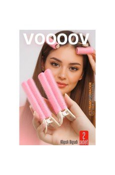 2'li Klipsli Saç Bigudisi Isısız Doğal Bukle Bigudisi Dipten Hacim ve Perçem Şekillendirme İçin