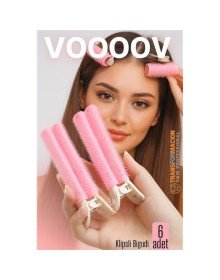 6'lı Klipsli Saç Bigudisi Isısız Doğal Bukle Bigudisi Dipten Hacim ve Perçem Şekillendirme İçin