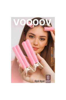 10'lu Klipsli Saç Bigudisi Isısız Doğal Bukle Bigudisi Dipten Hacim ve Perçem Şekillendirme İçin