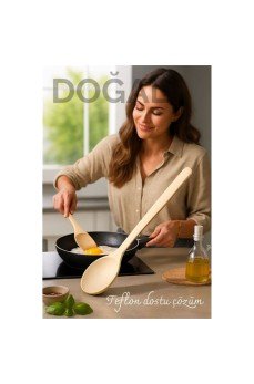 Doğal Gürgen Ahşap Servis Kaşığı – 20 cm, Ergonomik ve Dayanıklı Mutfak Yardımcısı