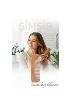 Doğal Şimşir Ahşap Tarak – 16 cm, Anti-statik, Kepek Karşıtı ve El Yapımı