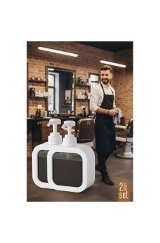2 li Berber Sabunluğu – Modern Pompalı Dispenser | Sıvı Sabun, Şampuan, Losyon İçin 300 ml