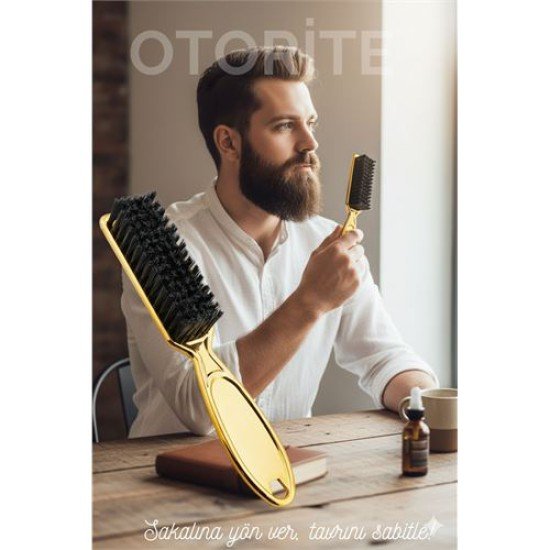 GOLD Sakal Bıyık Tarama Fırçası - Sakal FırçaSI – Şekillendirici, Anti-Statik GOLD Sakal Bıyık Tarama Fırçası - Sakal FırçaSI – Şekillendirici, Anti-Statik