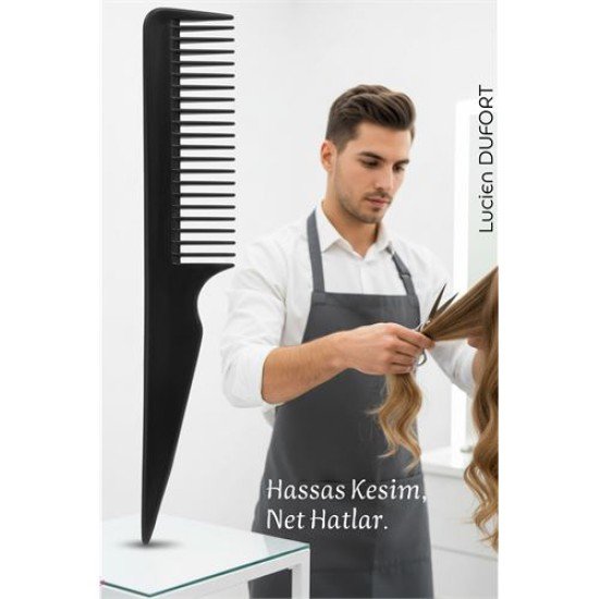 Bayan Kuaförü Saç Kesim Tarağı - Profesyonel Kuaför Kesim Tarağı Kuyruklu Saç Ayırma Şekillendirme Tarağı Bayan Kuaförü Saç Kesim Tarağı - Profesyonel Kuaför Kesim Tarağı Kuyruklu Saç Ayırma Şekillendirme Tarağı