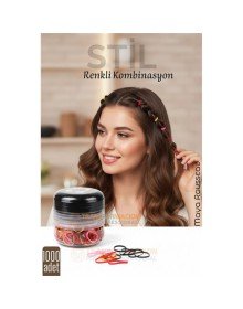 Silikon Saç Tokası Saç Lastiği Mini Elastik Toka 1000 ADET 2 RENK