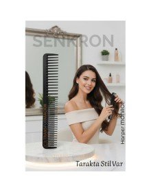Karbon Plastik Saç Kesim Tarağı – 17.2 cm, Kuaför ve Kişisel Kullanıma Uygun