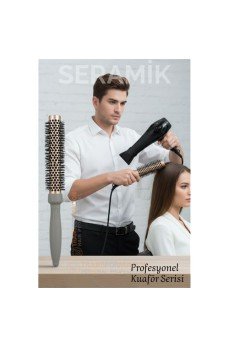 Profesyonel Kuaför 40 mm Ceramic Ionic Nano Fön Fırçası – 32 cm Uzunluk, Profesyonel Kuaför Serisi