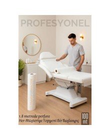 Tek Kullanımlık 60 cm x 100 m 1.80 mt Perforeli Sedye Örtüsü – Muayene ve Güzellik Salonları İçin