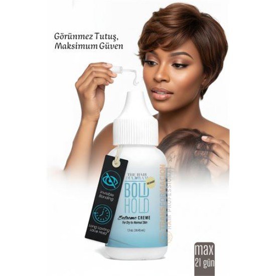 Protez Saç Yapıştırıcı - Peruk ve Keratin Kaynak Saç İçin Görünmez ve Uzun Süreli Yapıştırıcı Bold Hold Protez Saç Yapıştırıcı - Peruk ve Keratin Kaynak Saç İçin Görünmez ve Uzun Süreli Yapıştırıcı Bold Hold
