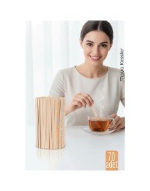 Ahşap Karıştırıcı Kaşık – 70'li Paket | Çay, Kahve ve Servis İçin Hijyenik ve Pratik!