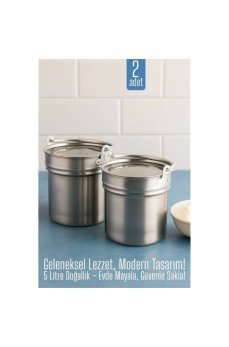 2 li Yoğurt Bakracı – Paslanmaz Çelik 5 Litre |  Kapaklı, Hijyenik ve Dayanıklı