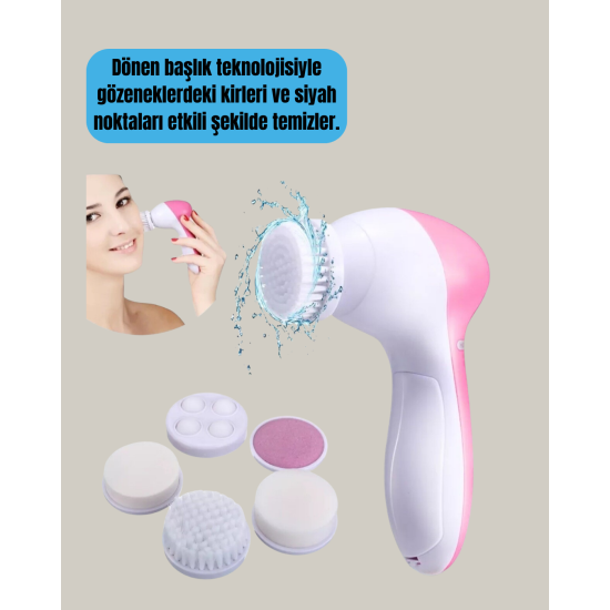 5 in 1 Elektrikli Yüz Temizleme ve Masaj Cihazı 5 in 1 Elektrikli Yüz Temizleme ve Masaj Cihazı