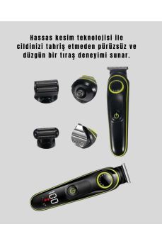 5 Başlıklı Çok Fonksiyonlu Saç Kesme ve Sakal Düzeltme Makinesi Erkek Bakım Aleti