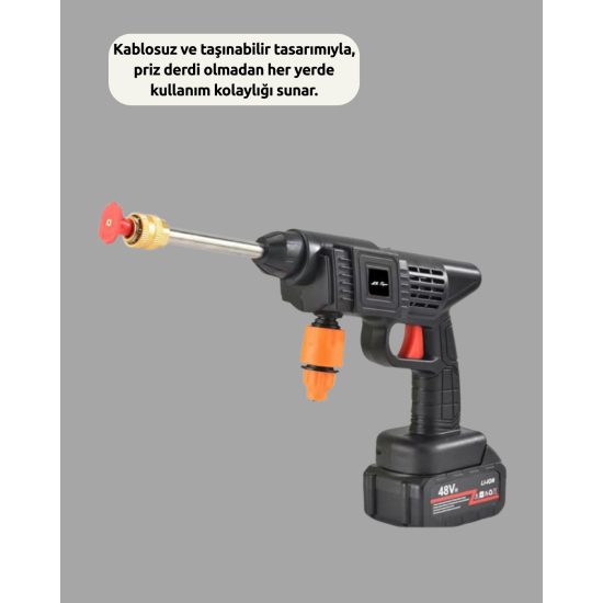 48V Şarjlı Basınçlı Yıkama Makinesi Kablosuz Su Tabancası 48V Şarjlı Basınçlı Yıkama Makinesi Kablosuz Su Tabancası