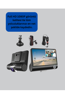 170° Geniş Açılı Araç Kamerası – 4.0” IPS Ekranlı Full HD DVR