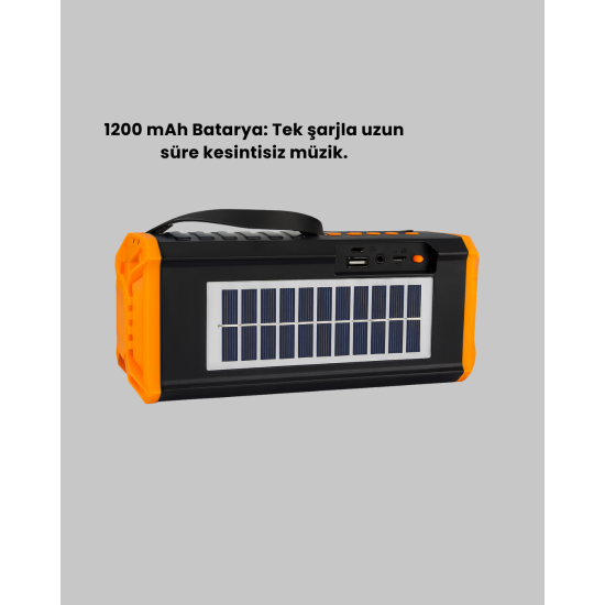 J-IPOX P520 Bluetooth Hoparlör 8W Güçlü Ses Solar Şarj FM Radyo