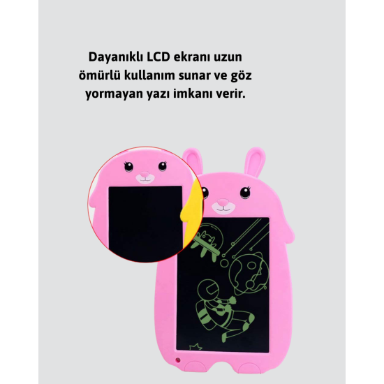 Tek Tuşla Silinebilir LCD Yazı Tableti | Çocuklar İçin Eğitim Tableti
