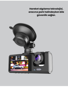 Full HD Araç Kamerası  Çift Yönlü Kayıt ve Darbe Sensörü