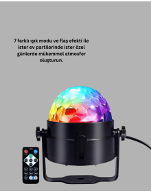 3 Renk 7 Mod Döner Disko Topu Işık
