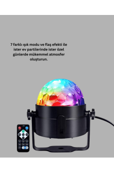 3 Renk 7 Mod Döner Disko Topu Işık 3 Renk 7 Mod Döner Disko Topu Işık