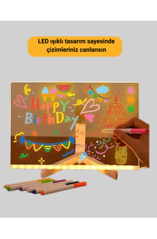 Masaüstü ve Duvara Monte Edilebilir LED Işıklı Yazı Panosu