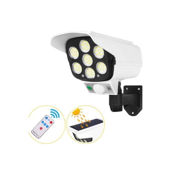 Solar Bahçe Aydınlatması Hareket Sensörlü Uzaktan Kumandalı Kamera Görünümlü