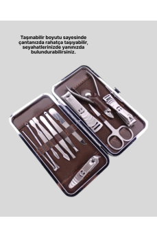 12 Parçalık Özel Deri Çantalı Kişisel Bakım Seti