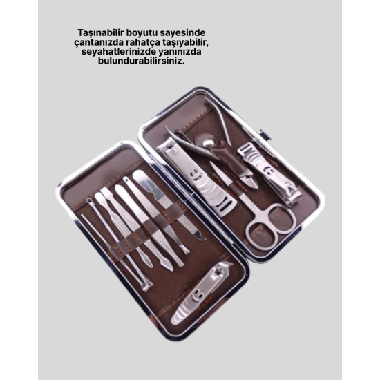 12 Parçalık Özel Deri Çantalı Kişisel Bakım Seti 12 Parçalık Özel Deri Çantalı Kişisel Bakım Seti