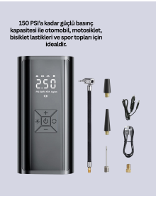 12V Uyumlu Çok İşlevli Akıllı Araç Lastik Pompası