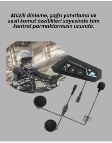 Bluetooth 5.0 Motosiklet Kask Kulaklık Eller Serbest ve Müzik Özellikli
