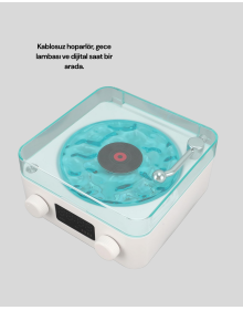 Bluetooth Hoparlör – 3-ü-1 Saatli Gece Lambası ve Vintage Tasarım