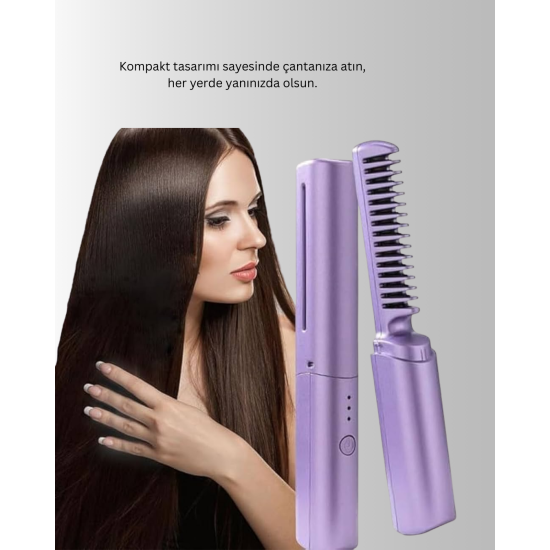 Isıtmalı Saç Düzleştirici Fırça – Kablosuz ve Hafif Tasarım