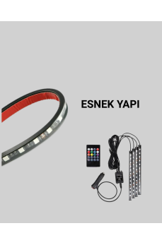 4 Parça RGB LED Araç İçi Aydınlatma Sistemi 4 Parça RGB LED Araç İçi Aydınlatma Sistemi