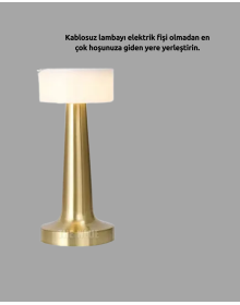 3 Kademeli Dokunmatik Başucu Lambası – Pil ile Sağlam Kablosuz Tasarım