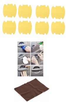 9lu Set Araba Kapı Kolu Koruyucu Çizilme Önleyici Şeffaf Sticker Film Koruma Seti