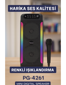 Yüksek Ses Güçlü Kablosuz Hoparlör  Karaoke Mikrofonlu