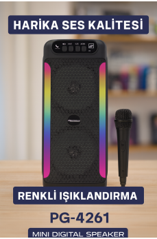 Yüksek Ses Güçlü Kablosuz Hoparlör Karaoke Mikrofonlu Yüksek Ses Güçlü Kablosuz Hoparlör Karaoke Mikrofonlu