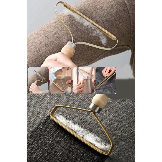 Ahşap Saplı Metal Kazak - Elbise - Halı Tüyü Temizleme Çift Taraflı Tüy Tiftik Toparlayıcı Ahşap Saplı Metal Kazak - Elbise - Halı Tüyü Temizleme Çift Taraflı Tüy Tiftik Toparlayıcı