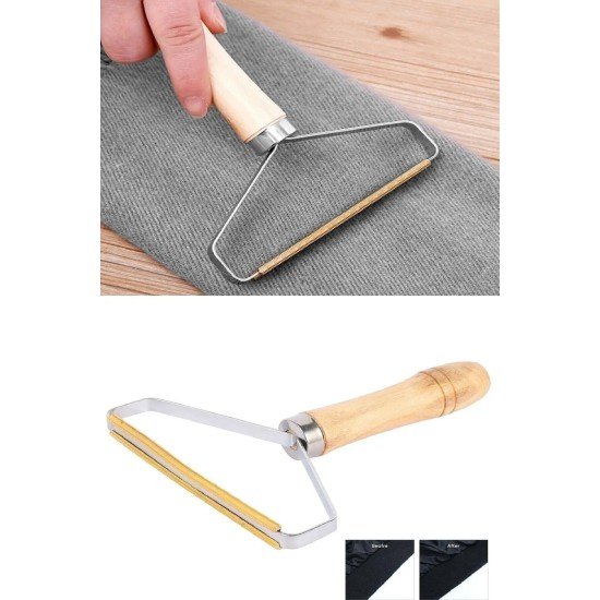 Ahşap Saplı Metal Kazak - Elbise - Halı Tüyü Temizleme Çift Taraflı Tüy Tiftik Toparlayıcı Ahşap Saplı Metal Kazak - Elbise - Halı Tüyü Temizleme Çift Taraflı Tüy Tiftik Toparlayıcı