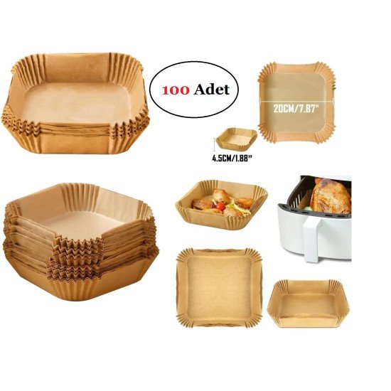 Airfreyer Fritöz Kağıdı Kare XL / XXL 100LÜ Airfreyer Fritöz Kağıdı Kare XL / XXL 100LÜ