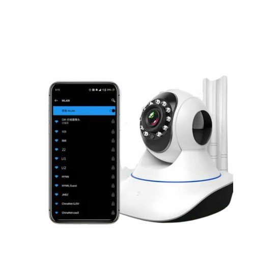 Akıllı Gece Görüşlü Sensörlü Wifi Kamera Telefondan Takip Edilebilir Akıllı Gece Görüşlü Sensörlü Wifi Kamera Telefondan Takip Edilebilir