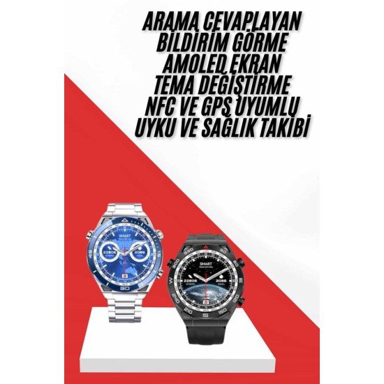 Akıllı Saat 1.62 İnç Ultimate Nabız Sensörlü Sesli Görüşme Yapabilen