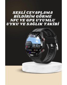 Akıllı Saat Amoled Ekran Metal Ve Deri Kordonlu Uyku ve Sağlık Takibi Titreşimli