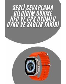 yeni nesil Akıllı Saat Android ve İOS Uyumlu 49 MM NFC Özelliği GPS Takibi