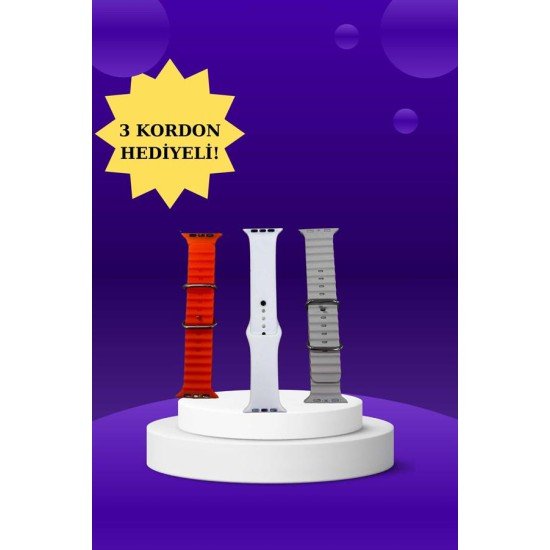 Akıllı Saat Arama Görüşme Bildirim Görme Uyku ve Sağlık Takibi Nabız Ölçer 3 Kordon Hediyeli Akıllı Saat Arama Görüşme Bildirim Görme Uyku ve Sağlık Takibi Nabız Ölçer 3 Kordon Hediyeli