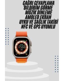Akıllı Saat Bleutooth Bağlantılı Akıllı Saat Amoled Ekran 49 MM