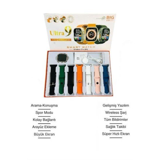 Akıllı Saat Bluetooth Bağlantılı 2.09 İnç HD Ekran ve Çok Yönlü Sağlık Takibi