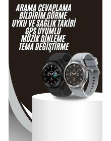 Akıllı Saat Bluetooth Bağlantılı Yuvarlak Ekran Plastik Kordonlu